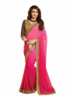 Pink Georgette Party Wear Saree With Blouse