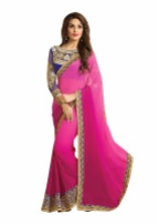 Pink Chiffon Party Wear Saree With Blouse