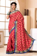 Red Silk Wedding Saree With Blouse