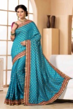 Blue Silk Party Wear Saree With Blouse