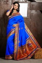 Blue Art Silk Designer Saree With Blouse