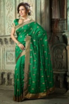 Green Art Silk Party Wear Saree With Blouse