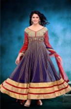 Blue Georgette Indian Anarkali Suits With Dupatta