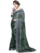 Green Georgette Wedding Saree With Blouse