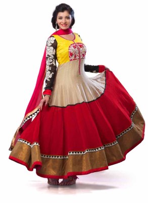 MultiColored Georgette Indian Anarkali Suits With Dupatta
